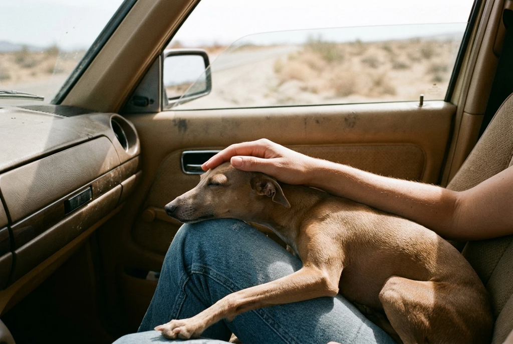 Italian Greyhound resting on person's lap